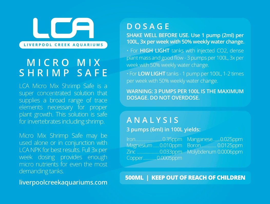 LCA Micro Mix (Shrimp Safe) 500ml - Nature Aquariums