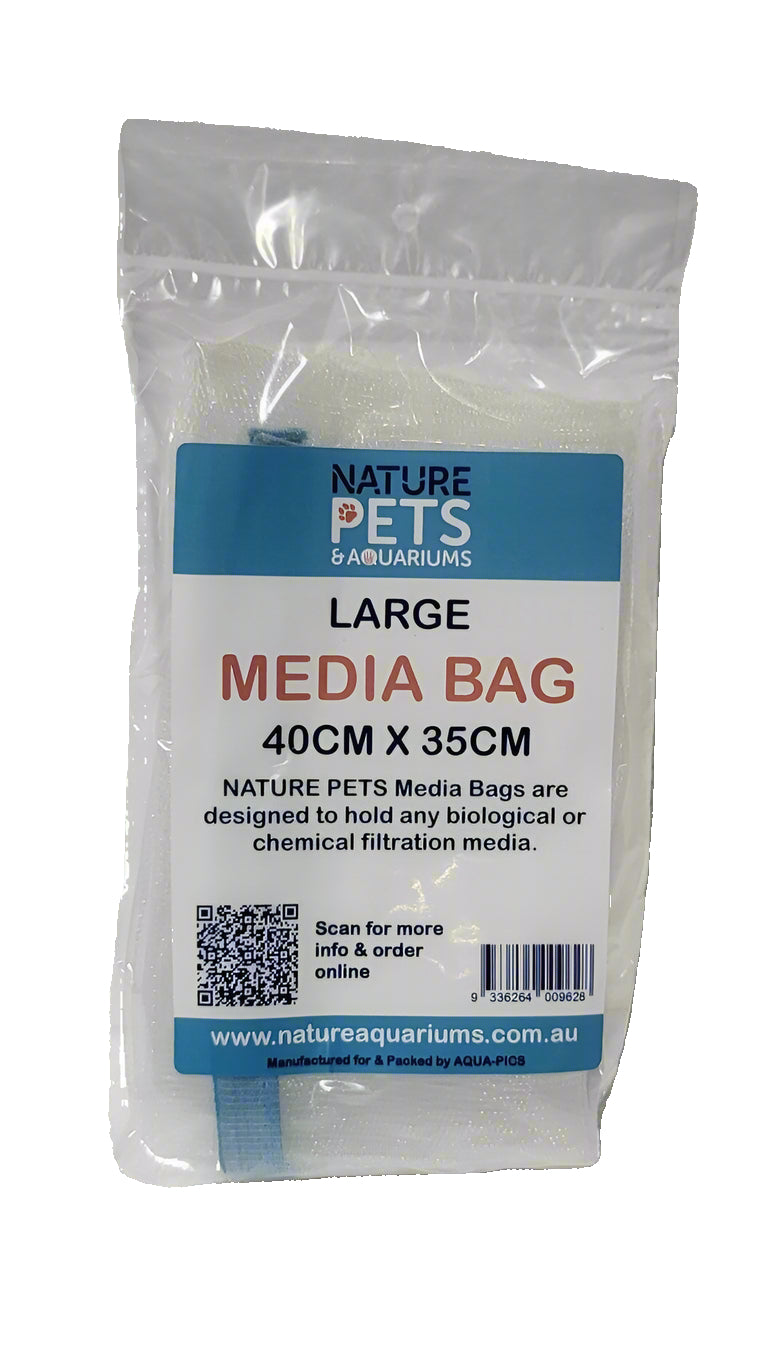 Nature Pets aquarium media bag packaging on a white background