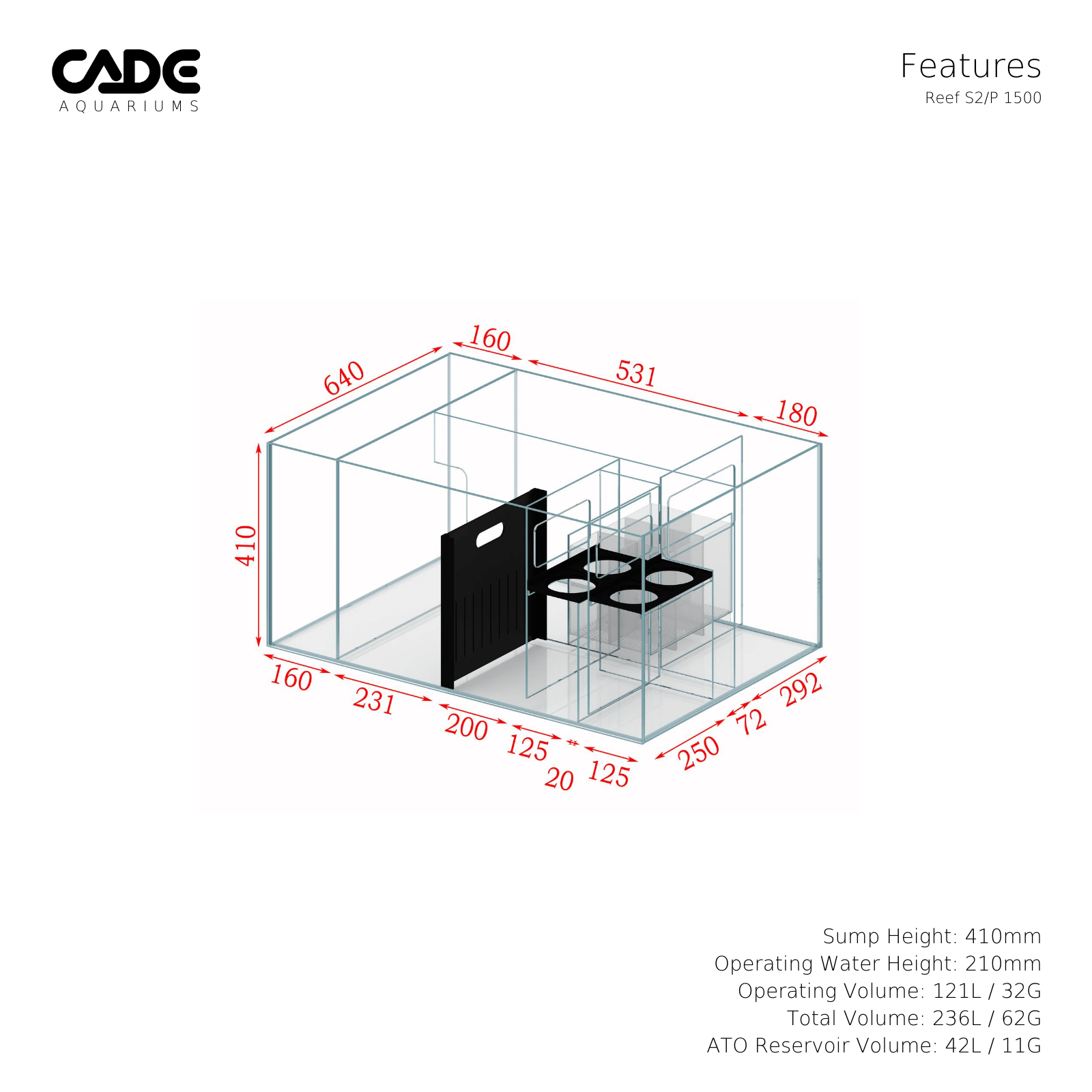 CADE Reef Peninsula - S2/P 1500 - Nature Aquariums