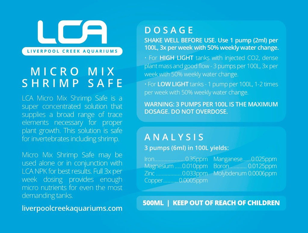 LCA Micro Mix (Shrimp Safe) 500ml - Nature Aquariums